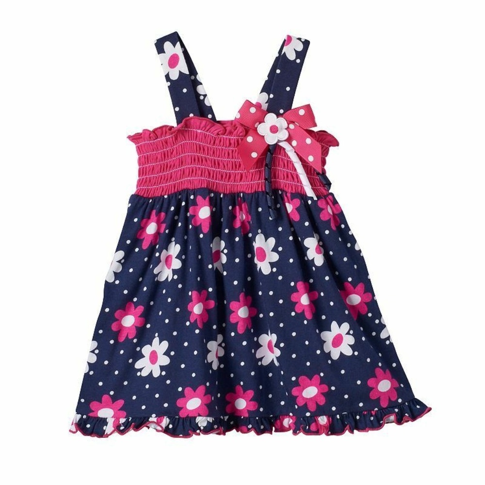 Sophie Rose Smocked Floral Print Dress